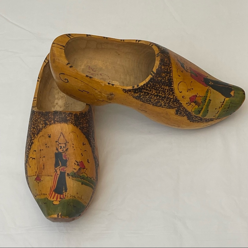 Vintage Wooden Clogs Holland